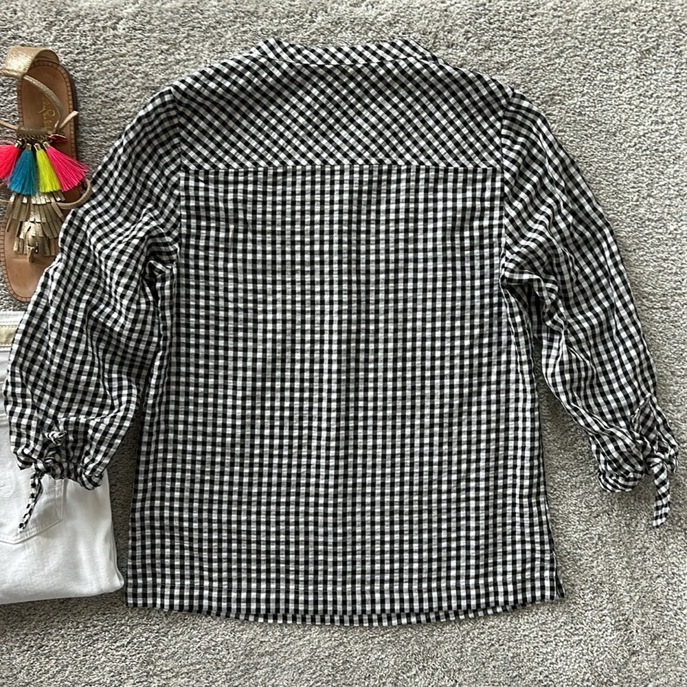 Vineyard Vines Gingham Seersucker Savannah Popover Top - Picture 5 of 8